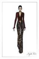 Sylvia Ausgestellte Jeans mit individuellem Jacquard