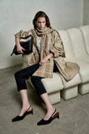 Tamsin Reversible Plaid Trench Coat with Scarf