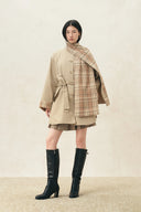 Tamsin Reversible Plaid Trench Coat with Scarf