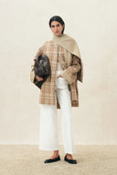 Tamsin Reversible Plaid Trench Coat with Scarf