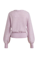 Taro V Neck 3D Crochet Waist Cinching Cardigan in Merino Wool Alpaca Blend Knit
