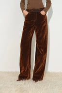 Taylor Belted Straight Leg Jeans in Velvet Flocked Denim