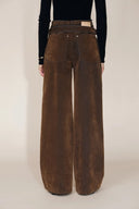 Taylor Detachable Belt Flocked Jeans in Cotton Denim