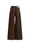 Taylor Detachable Belt Flocked Jeans in Cotton Denim