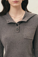Tess Hooded Cropped Top in Cashmere Knit