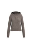 Tess Hooded Cropped Top in Cashmere Knit