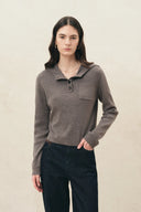 Tess Hooded Cropped Top in Cashmere Knit