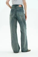 Thais Wide Leg Jeans in Lightweight Cotton Denim