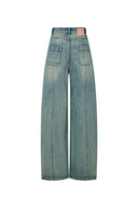 Thais Wide Leg Jeans in Lightweight Cotton Denim