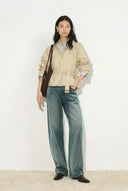 Thais Wide Leg Jeans in Lightweight Cotton Denim