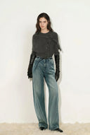 Thais Wide Leg Jeans in Lightweight Cotton Denim