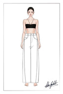 Thais Wide Leg Jeans in Lightweight Cotton Denim