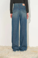Thelma Utility Wide Leg Jeans in Cotton Denim