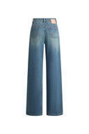 Thelma Utility Wide Leg Jeans in Cotton Denim