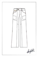 Thelma Utility Wide Leg Jeans in Cotton Denim