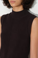 Tilda Textured Mock Neck Top in Cotton Blend Knit