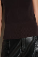 Tilda Textured Mock Neck Top in Cotton Blend Knit