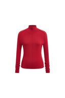 Tilly Seamed Saddle Shoulder Turtleneck Top in Wool Blend