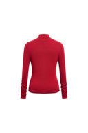 Tilly Seamed Saddle Shoulder Turtleneck Top in Wool Blend