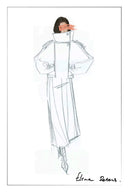 Elena Peters fashion sketch featuring cropped wide leg wool blend pants