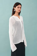Blouse boutonnée Tracy en maille Tencel soie