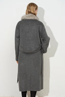 Tullia Belted Cocoon Long Coat in Wool Cashmere Blend