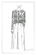 Tye Embroidered Contrast Argyle Cardigan