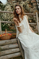 Viola Lace Ribbon Sleeveless Top in Tulle Embroidery