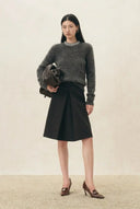Violet Crystal Embellishment Collar Sweater in Alpaca Blend
