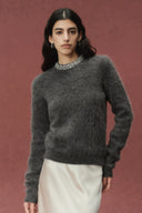 Violet Crystal Embellishment Collar Sweater in Alpaca Blend