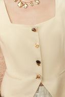Wendy Cinched Sleeveless Top in Linen Blend