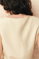 Wendy Cinched Sleeveless Top in Linen Blend