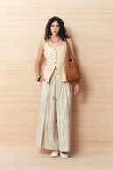 Wendy Cinched Sleeveless Top in Linen Blend