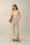 Wendy Cinched Sleeveless Top in Linen Blend