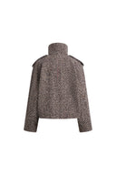 Willow Herringbone Cropped Coat in Wool Tweed