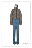 Willow Herringbone Cropped Coat in Wool Tweed