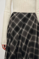 Xaviera Checkered Maxi Skirt in Fine Wool Blend