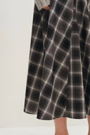 Xaviera Checkered Maxi Skirt in Fine Wool Blend
