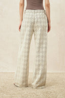 Jeans de pierna ancha Xuhui Argyle en denim de algodón jacquard
