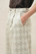 Xuhui Argyle Wide Leg Jeans in Jacquard Cotton Denim
