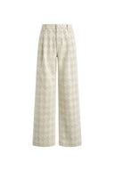 Xuhui Argyle Jeans mit weitem Bein aus Jacquard-Baumwoll-Denim