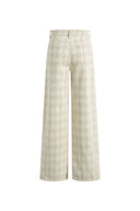Xuhui Argyle Wide Leg Jeans in Jacquard Cotton Denim
