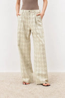 Xuhui Argyle Wide Leg Jeans in Jacquard Cotton Denim