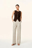 Xuhui Argyle Wide Leg Jeans in Jacquard Cotton Denim