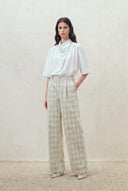 Xuhui Argyle Wide Leg Jeans in Jacquard Cotton Denim