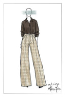 Xuhui Argyle Wide Leg Jeans in Jacquard Cotton Denim