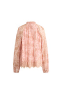 Xyla Semi Sheer Blouse in Silk Crepe with Paisley