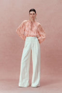 Xyla Semi Sheer Blouse in Silk Crepe with Paisley