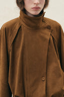 zBert Belted Cropped Trench in Vegan Suede