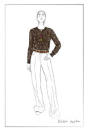 Zoe Contrast Polka Dot Cardigan in Wool Blend